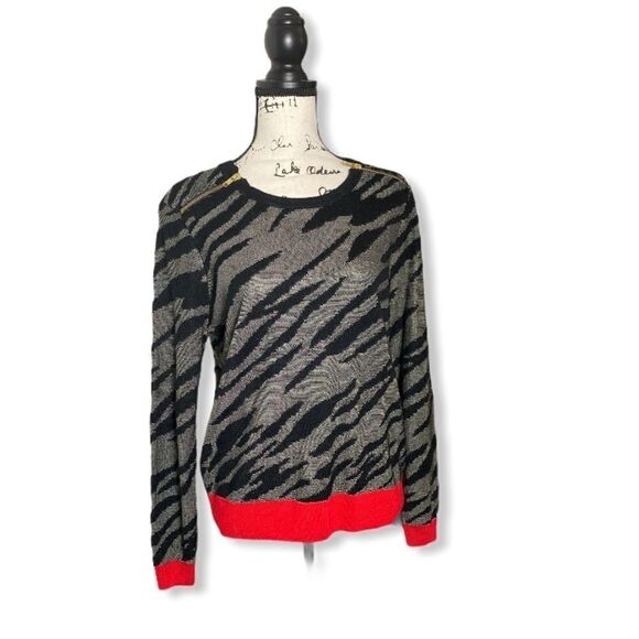 French Connection SZ S Bold Zebra Print Sweater - Picture 1 of 4
